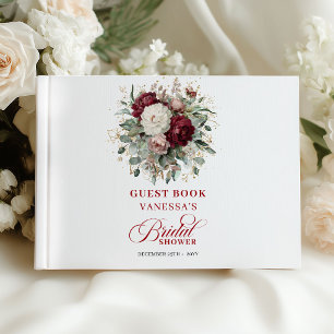 Elegante Livro de Visitas de Chá de Noiva Floral B