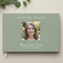 Elegante Livro de Visitas de Funeral com Foto em V