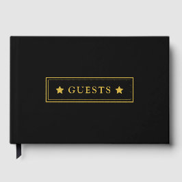 Elegante Livro de Visitas Preto 23x15cm para Qualq