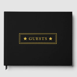 Elegante Livro de Visitas Preto 26,7x21cm para Qua