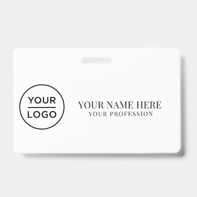 Elegante logotipo personalizado Crachá Simples par (Frente)