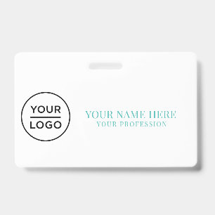 Elegante Logotipo Personalizado Crachá Simples par