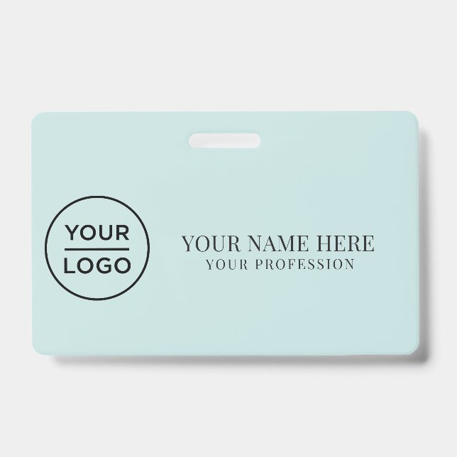 Elegante Logotipo Personalizado Crachá Simples par (Frente)
