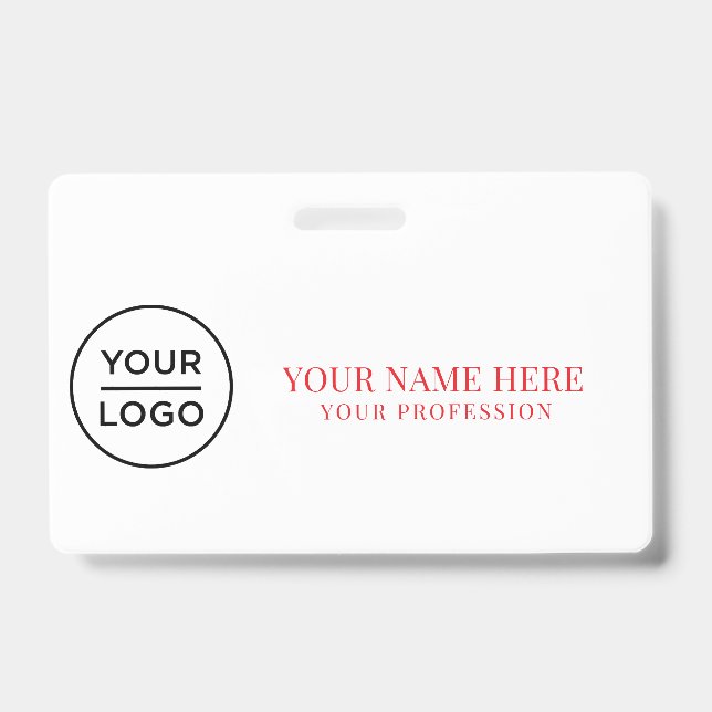 Elegante Logotipo Personalizado Crachá Simples par (Frente)