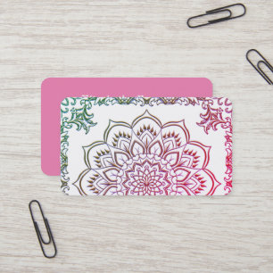 Elegante Lotus Mandala Ombre Cartão de visita