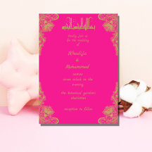 ELEGANTE magenta ISLAMIC WEDDING Convite