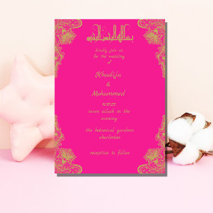 ELEGANTE magenta ISLAMIC WEDDING Convite