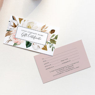 Elegante Magnolia Certificado de Presente Branco