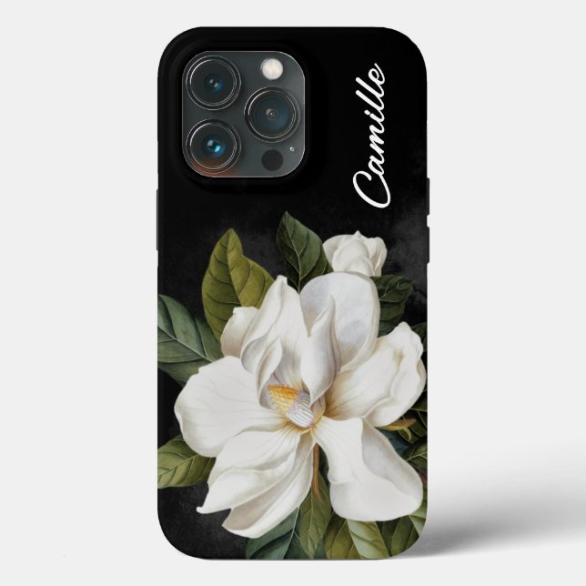 Elegante Magnolia Floral Personalizada (Verso)