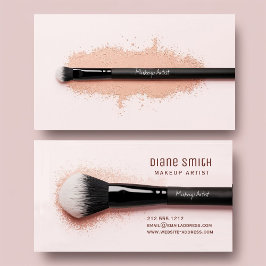 Elegante Makeup Artist Cartão de visita com Pincel