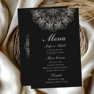 Elegante Mandala Indiano Boho Menu de Casamento Pr