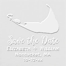 Elegante Mapa de Nantucket de Casamento Save the D