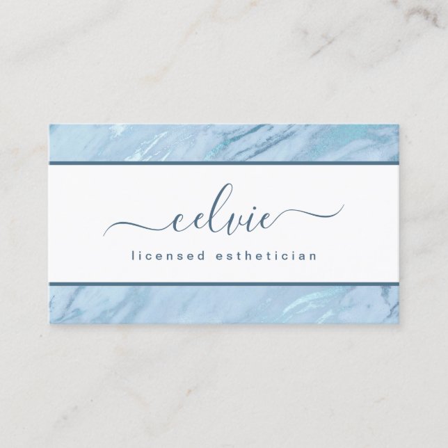 Elegante Marble Azul Emerald | CARTÃO DE VISITA (Frente)