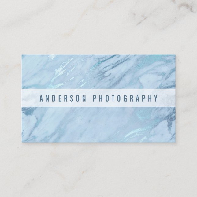 Elegante Marble Azul Emerald | CARTÃO DE VISITA (Frente)