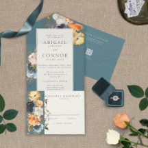 Elegante Marinho Teracotta Boho Floral