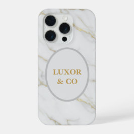 Elegante Mármore Branco & Veias Douradas iPhone 16
