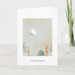 Elegante Masjid An-Nabawi Eid Mubarak Cartão | Ser