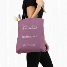 Elegante Mauve Bridesmaid Tote Bag