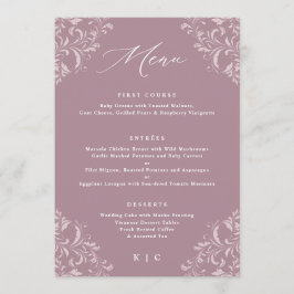 Elegante Mauve Dusty Rosa Menus