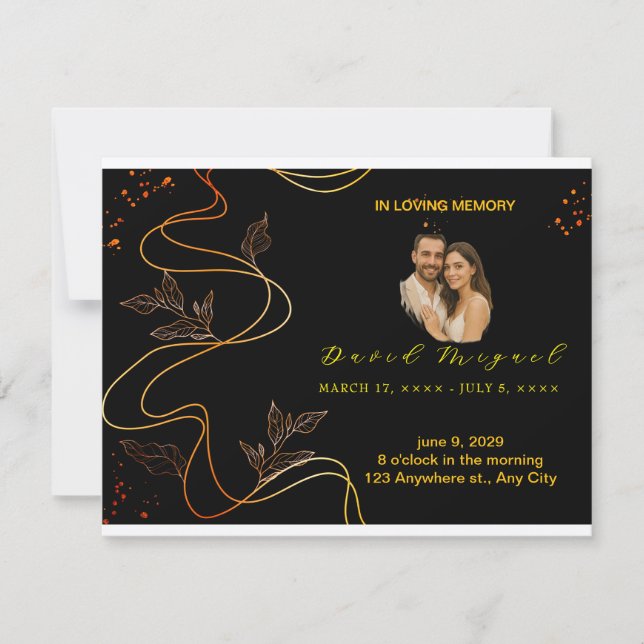 Elegante Memorial Keepsawn - Cartão de Amor Minima (Frente)