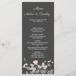 Elegante menu de casamento floral em aquarela chic