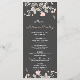 Elegante menu de casamento floral em aquarela chic
