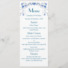 Elegante Menu de Jantar de Casamento Floral em Aqu