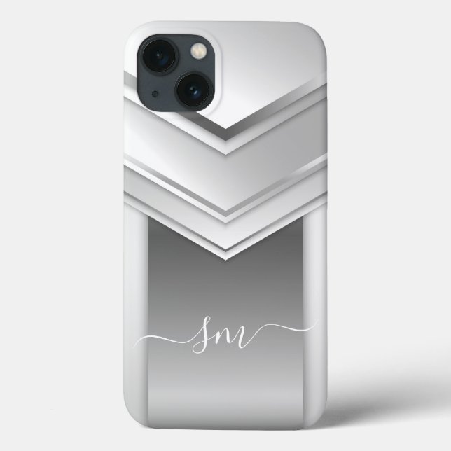 Elegante Metal 3D parece Monograma Dourado com Cal (Verso)