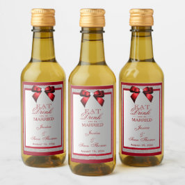 Elegante Mini Garrafa de Casamento em Vermelho Rub
