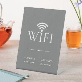 Elegante Minimalista Senha da Rede WiFi Cinza