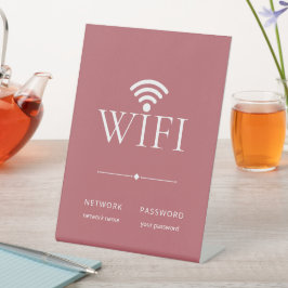 Elegante Minimalista Senha da Rede WiFi Vermelho E