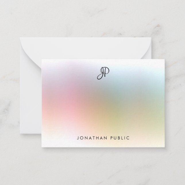 Elegante Modelo de Monograma Colorido Manuscrito (Frente)