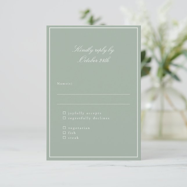 Elegante Modelo de Refeição de Casamento com Letra (Em pé/Frente)