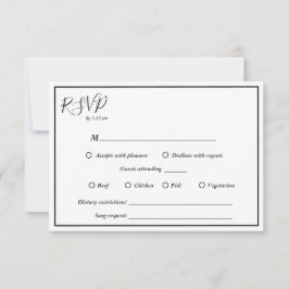 Elegante Modern All In One Weding RSVP Card