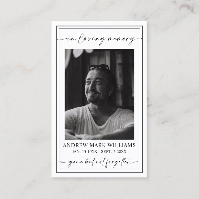 Elegante Moderno Cartão com fotos de Oração Funera (Frente)