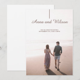 Elegante & Moderno com anúncio de casamento com fo