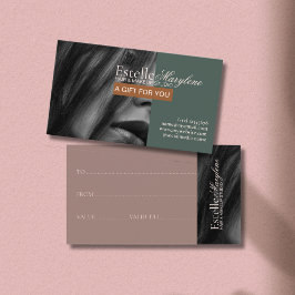 Elegante moderno Green Brown Photo Hair Studio