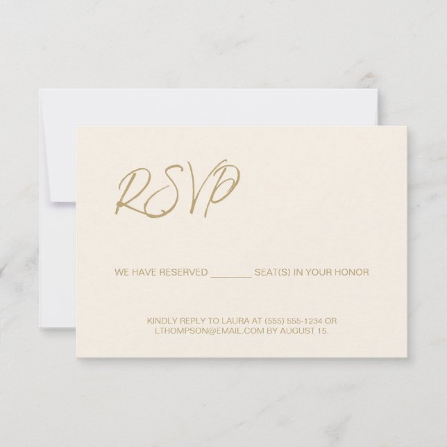 Elegante Moderno Marfim RSVP sem envio Assento Res (Frente)