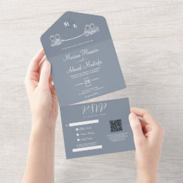 Elegante Moderno Mínimo Dusty Blue Nikah