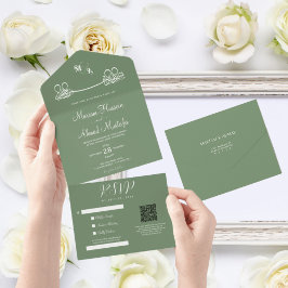 Elegante Moderno Mínimo Sábio Verde Nikah Islâmica