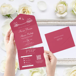 Elegante Moderno Mínimo Viva Magenta Nikah Islâmic