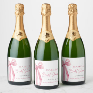 Elegante Moderno Rosa Bege Fita com Laço para Chá 