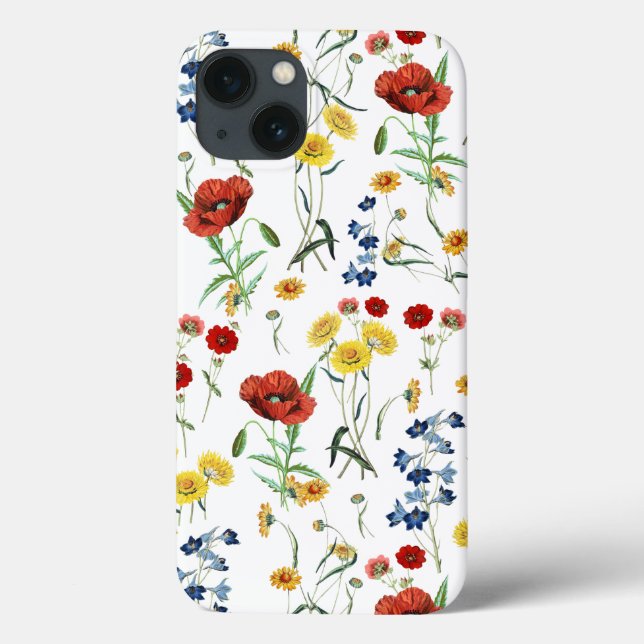 Elegante Moderno Vintage Wildflower Poppy Daisy (Verso)