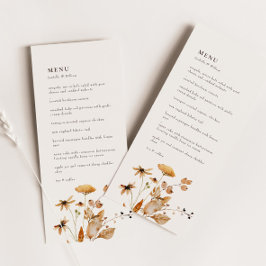 Elegante Moderno Woodland Queda Floral Menu