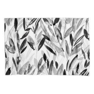 Elegante Monocromo: Padrão de Folhas Naturais