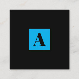 Elegante Monograma cartão de visita Azul