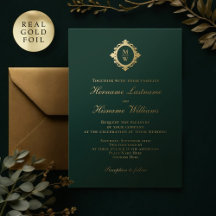 Elegante Monograma Clássico Luxo Esmeralda Verde D