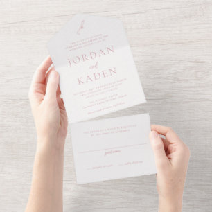 Elegante Monograma de Casamento em Letra de Cursiv