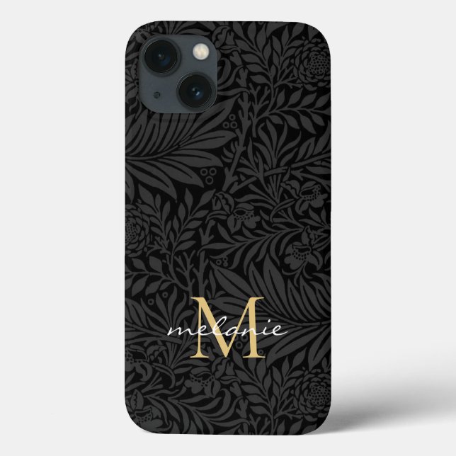 Elegante Monograma de Floral com Letra em Ouro Pre (Verso)