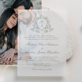 Elegante Monograma de Floral em Verde Sálvia para